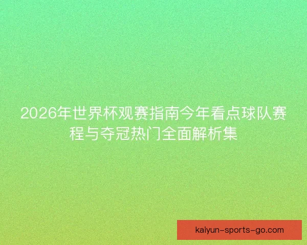 2026年世界杯观赛指南今年看点球队赛程与夺冠热门全面解析集