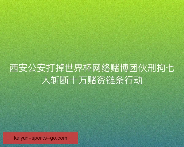 西安公安打掉世界杯网络赌博团伙刑拘七人斩断十万赌资链条行动
